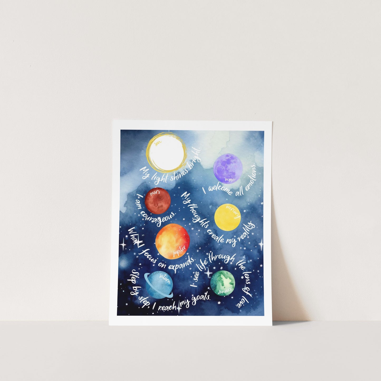 Kids Night Sky Positive Affirmations Digital Print