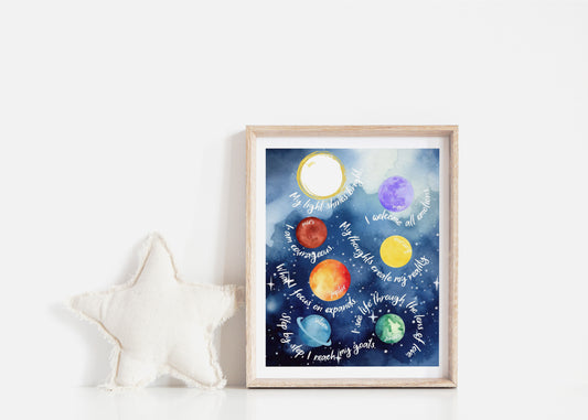 Kids Night Sky Positive Affirmations Digital Print