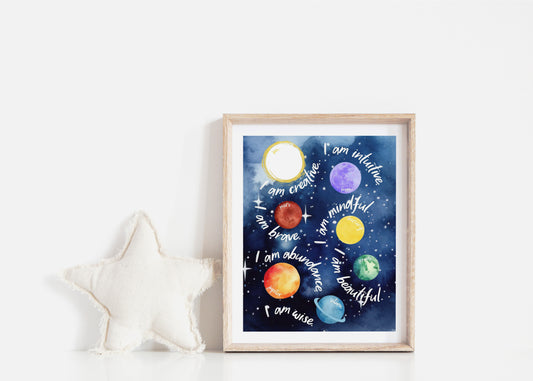 Kids Night Sky Affirmations Digital Print